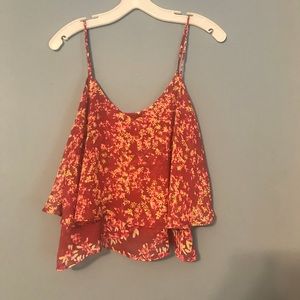 Express Floral Cropped Tank Top